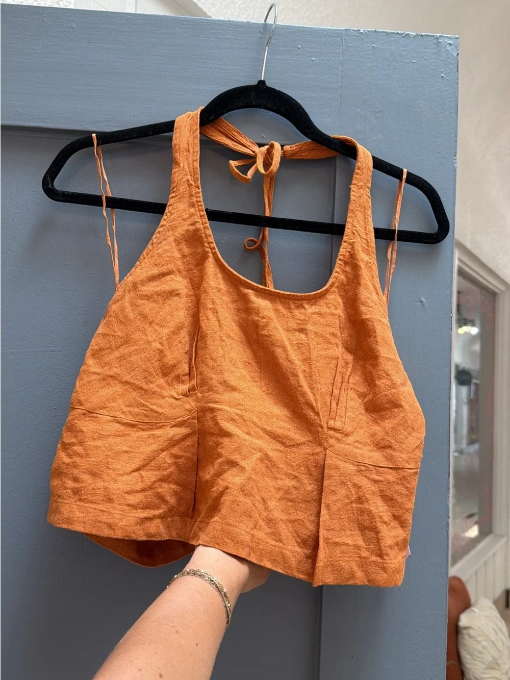 Free People Rust Scoop Neck Cropped Tank NWT sz small